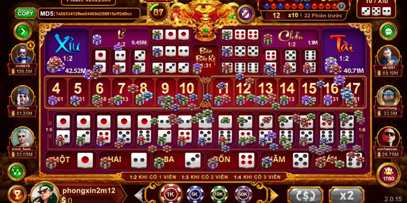 Các loại cược phổ biến trong game sic bo tại LU88